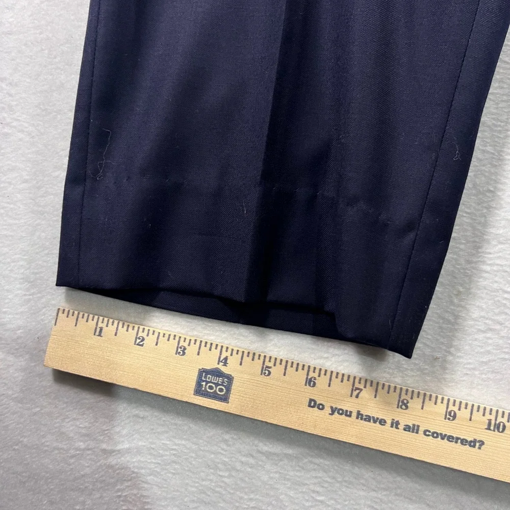 Nautica Mens Navy Wool Dress Pants Size 35W Classic Fit Business Casual Hemmed